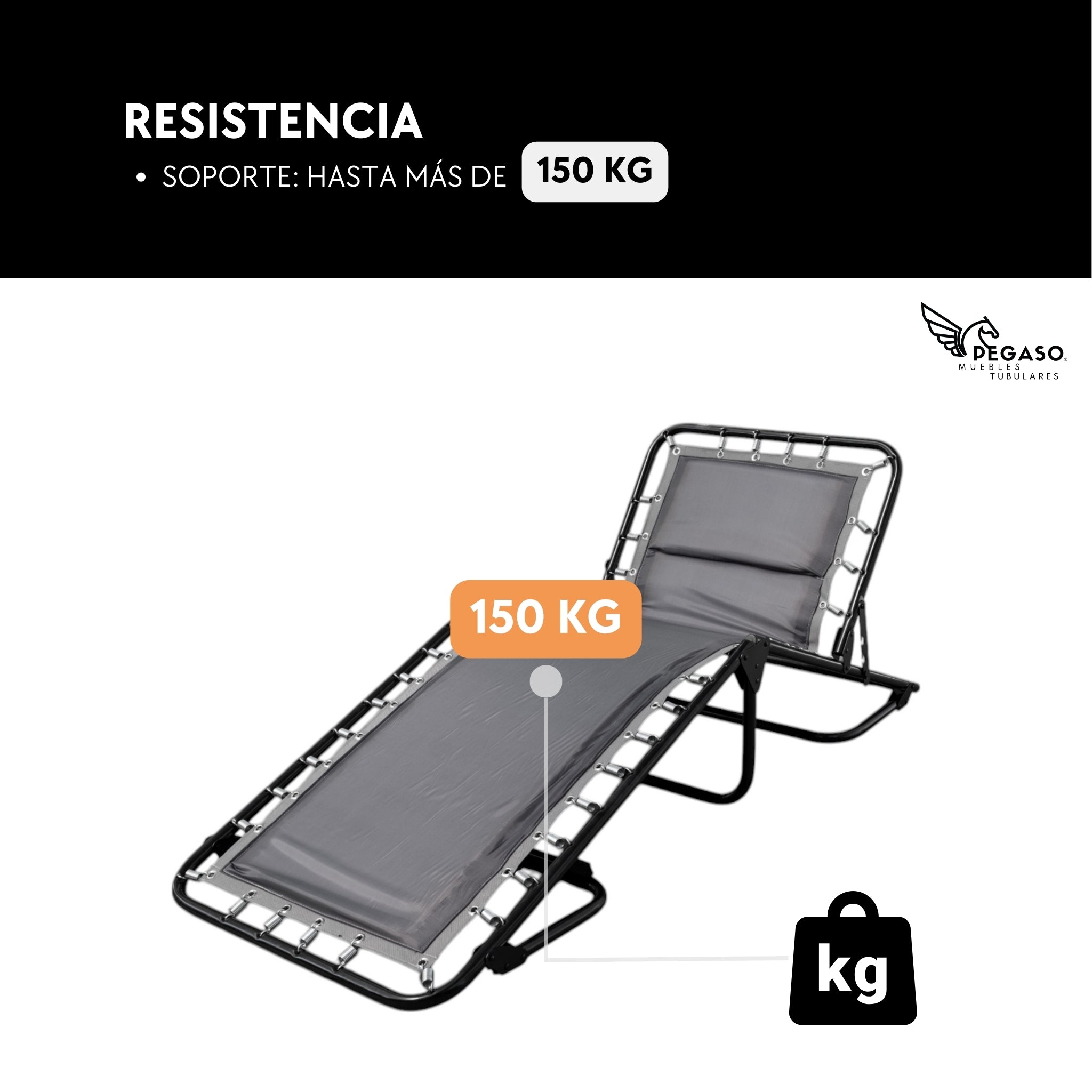 Catre Plegable Acojinado / Reclinable 5 Posiciones (Mod KRA-L)