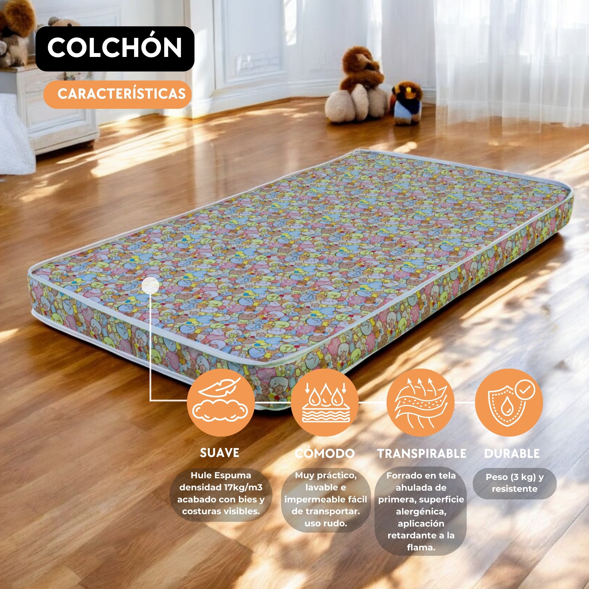 Colchón Cuna Infantil / Impermeable para Cuna