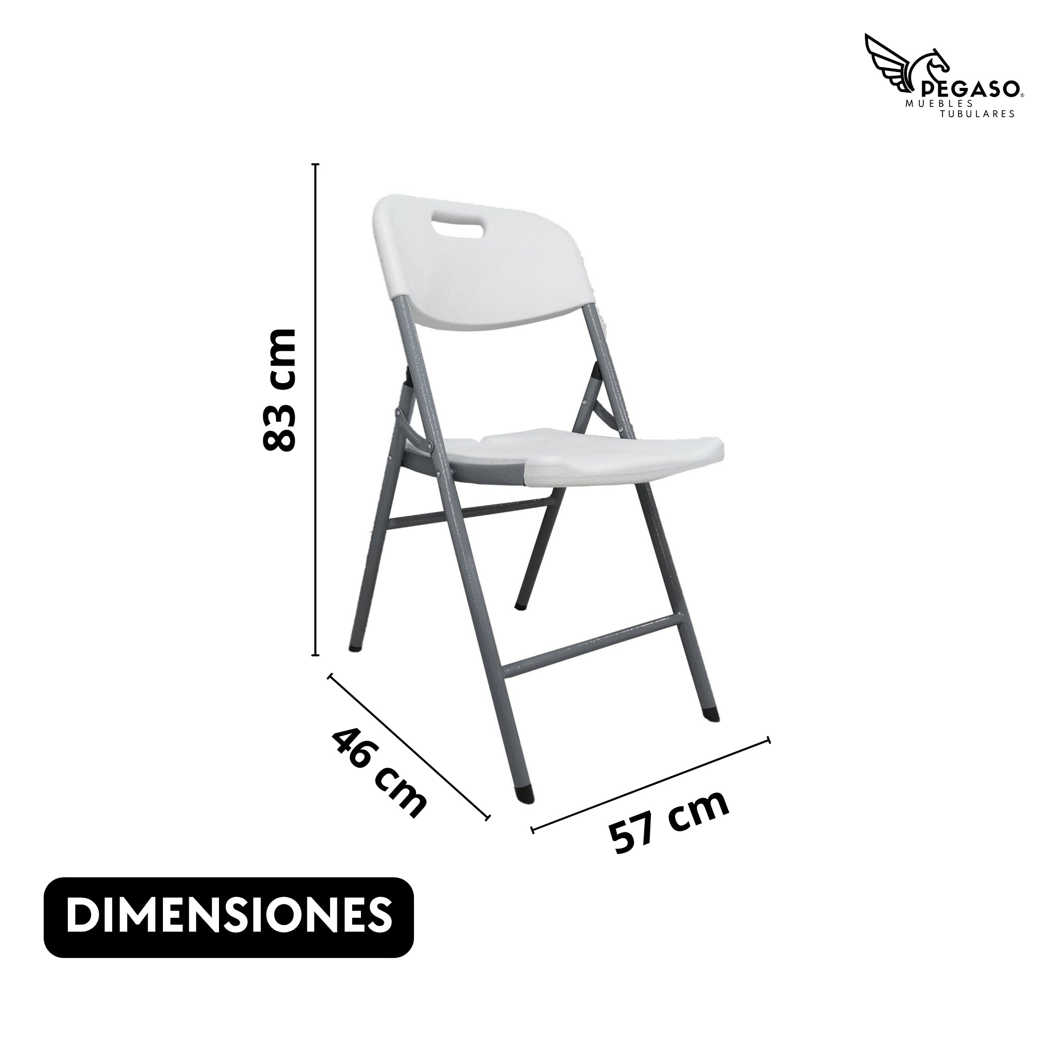 Silla Blanca Plegable Plástico Alta Densidad Pegaso