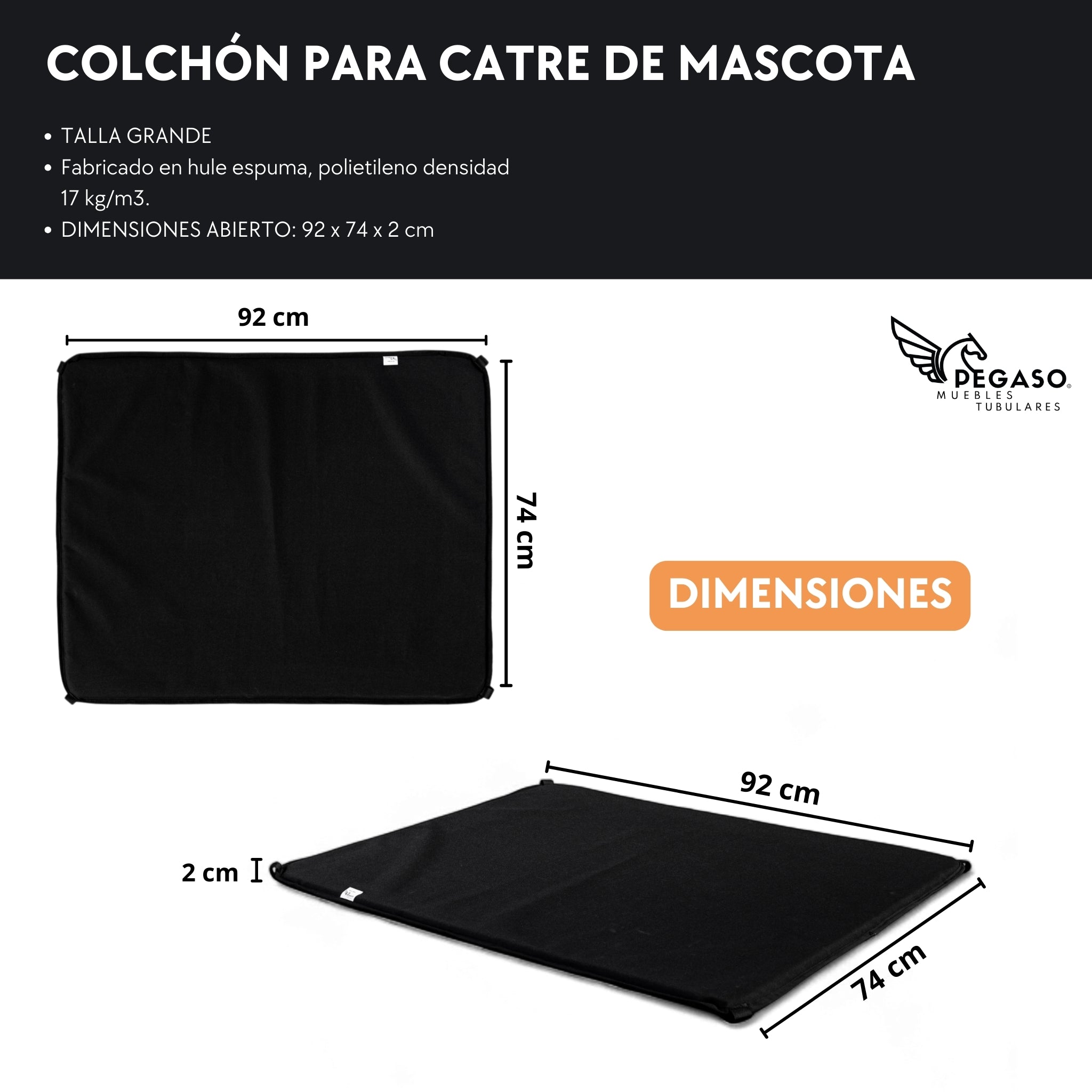 Pegasus Pet Bed Mattress with Zipper