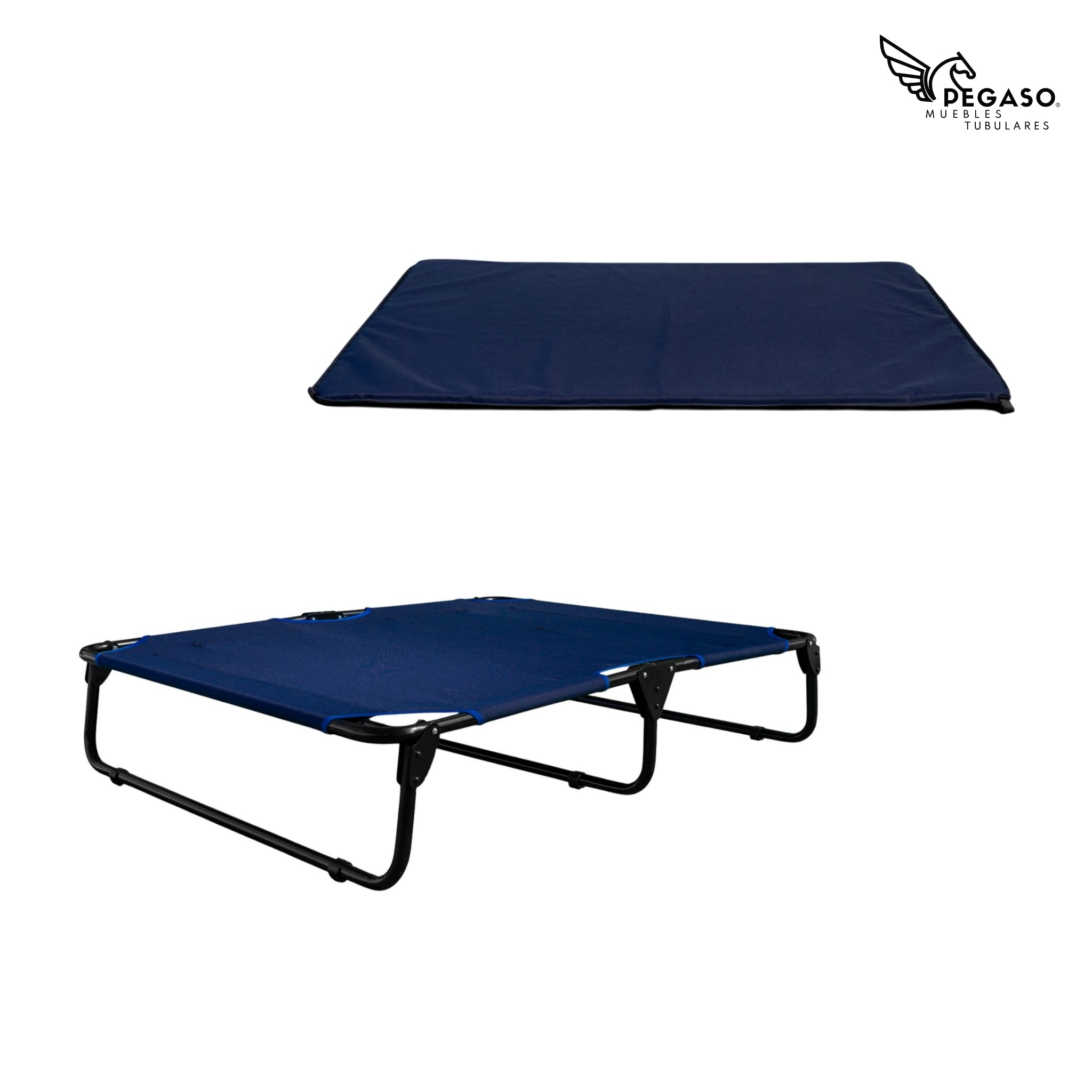 PEGASO KIT Cama/Catre + Colchoneta para Perro tamaño Extra Grande, 122x92x18 cm (Mod KM-EG)