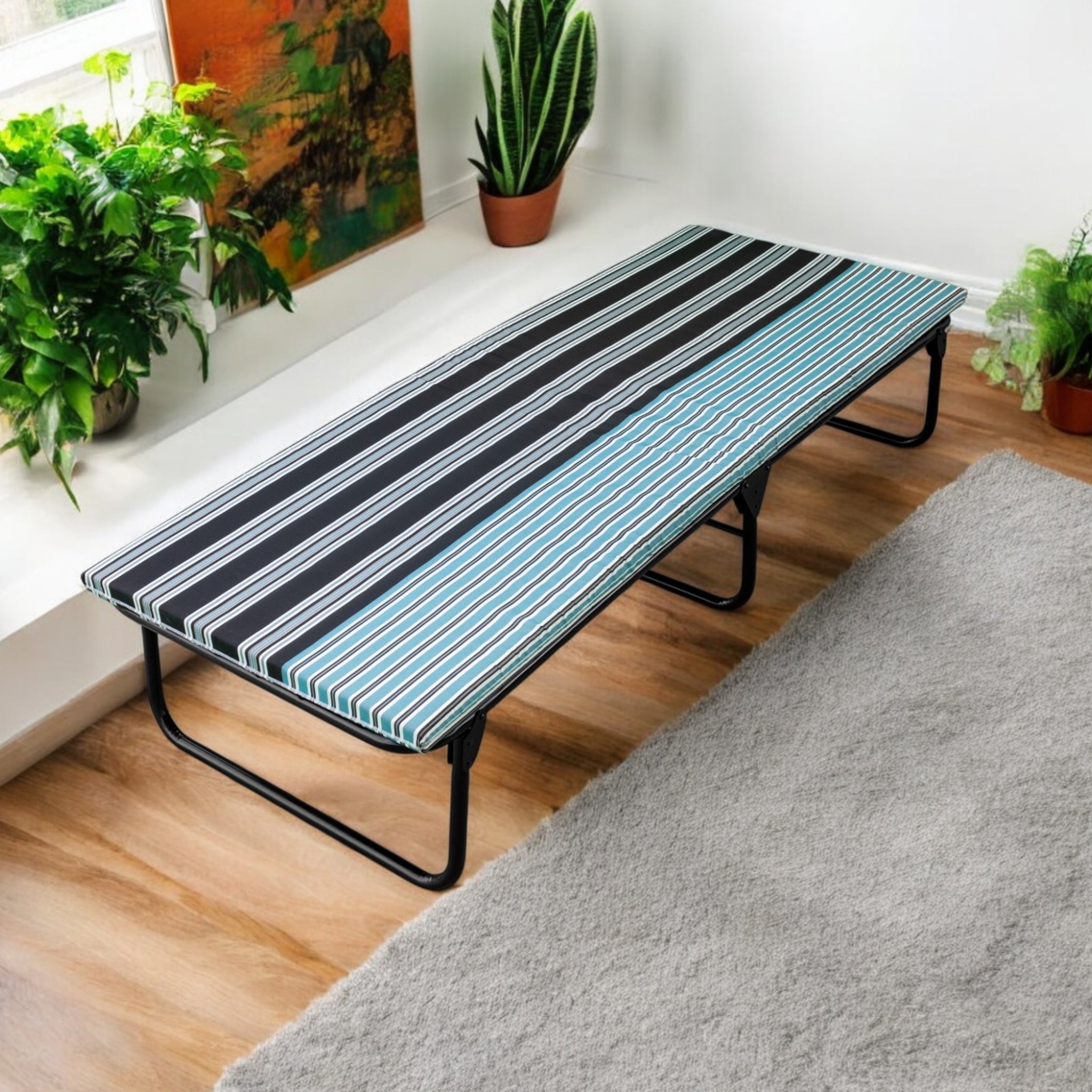 Catre Camastro Plegable / Colchón de Hule Espuma de 4 cm (Mod KM4)