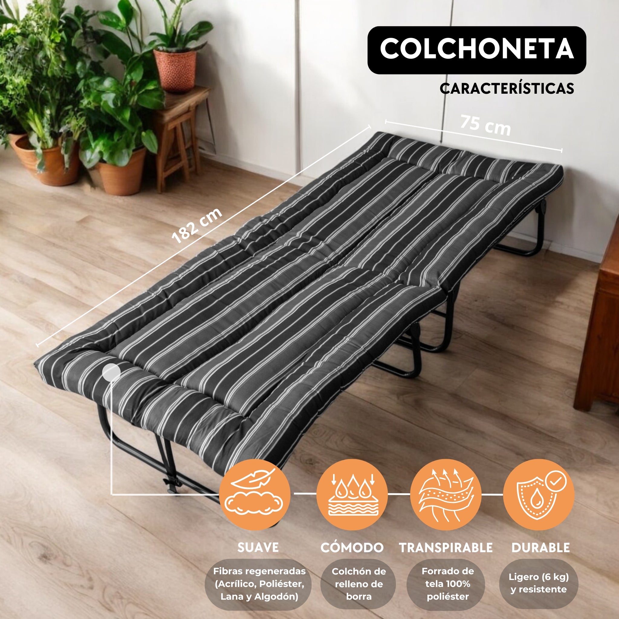 Colchón de Borra para Catre KM6-B – PEGASO