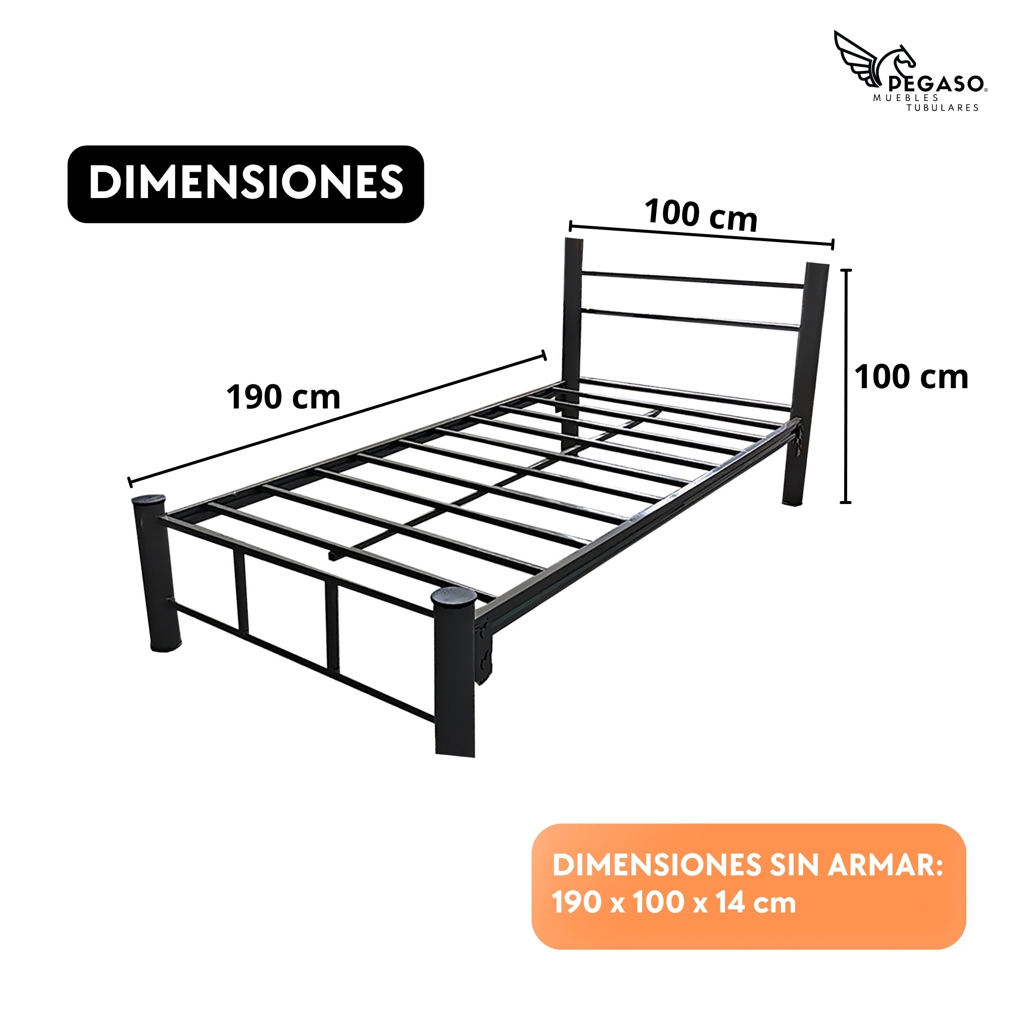 Cama Individual Pegaso – Durable