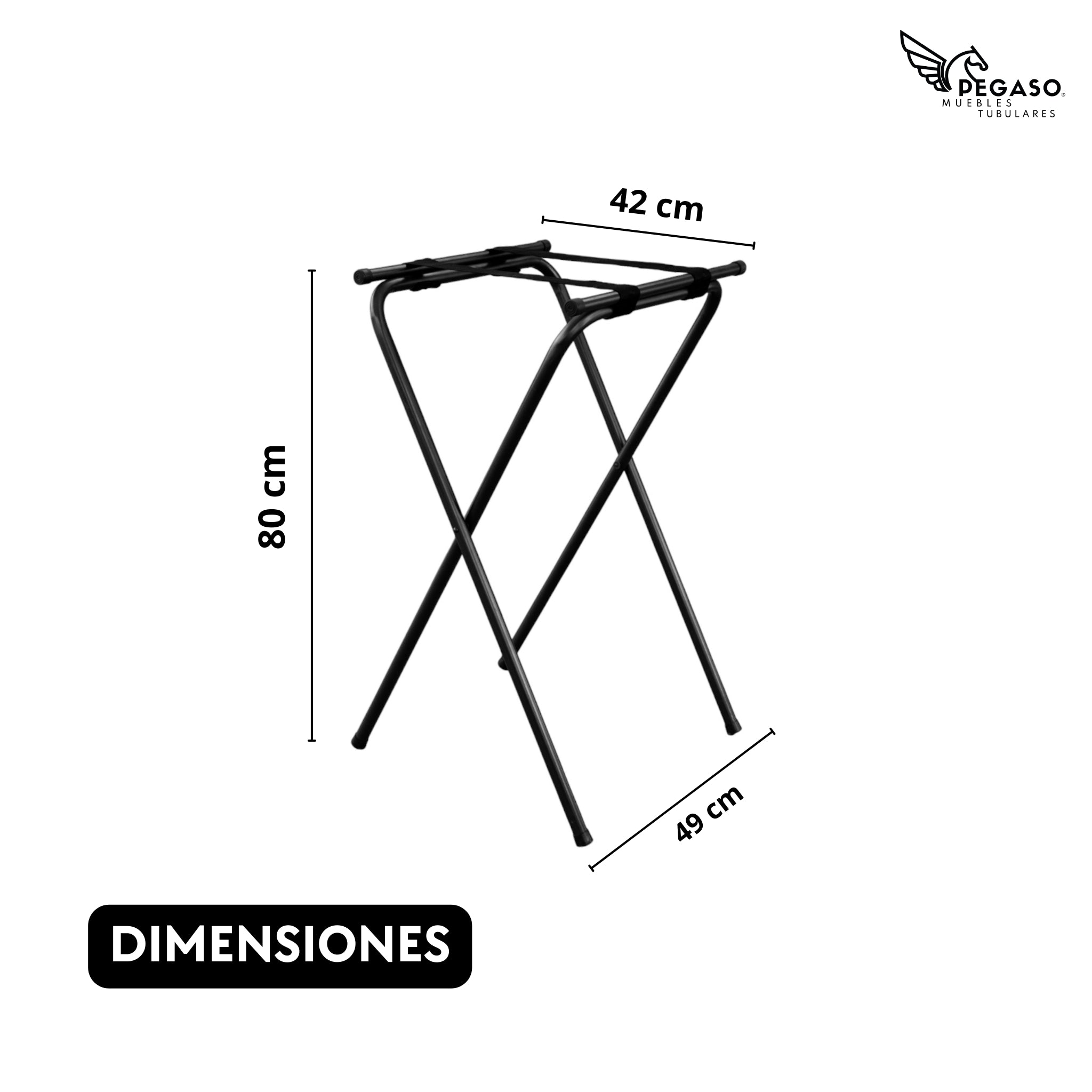 Porta Charolas Tijeras Negro Mesero Pegaso