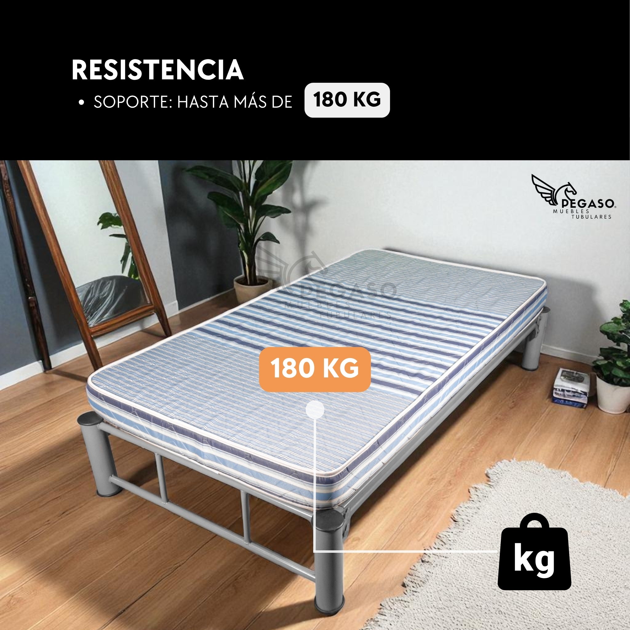 Colchón Individual Espuma Capitonado mil Rayas