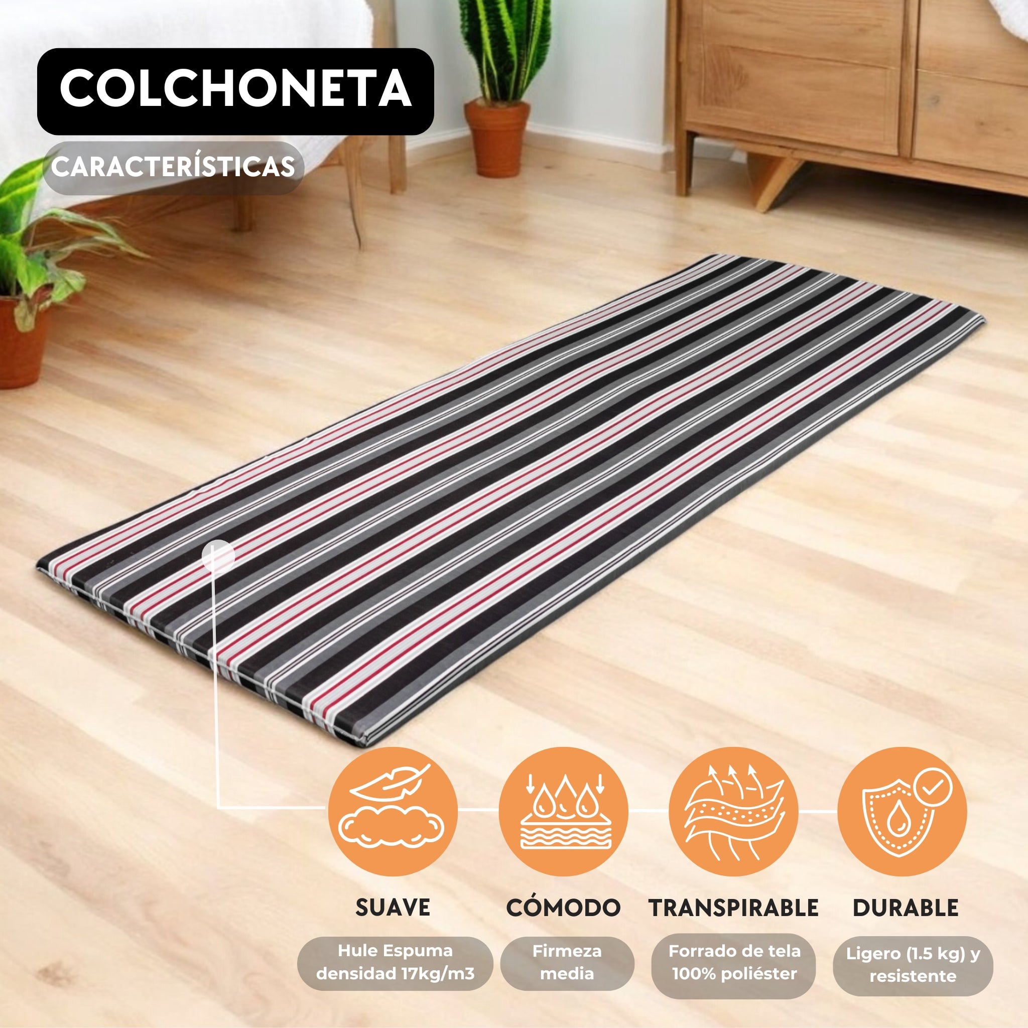 Colchoneta para Catre Pegaso / Hule Espuma 3 cm