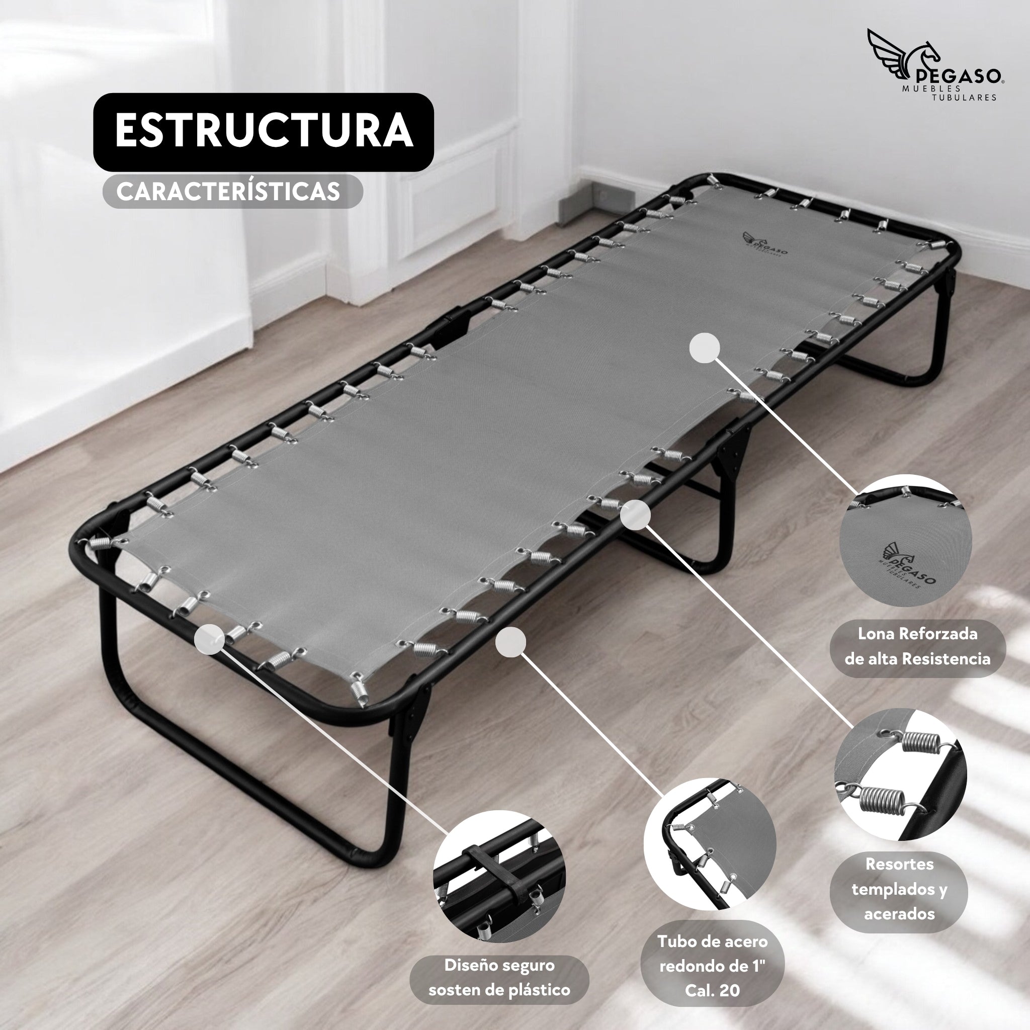 Catre Camastro Plegable / de Lona Reforzada (Mod KSL)