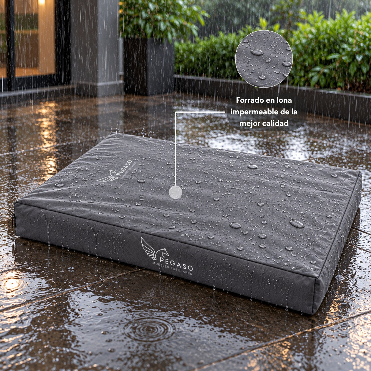 PEGASO Colchón para Mascota, Lona de Alta Resistencia, Impermeable, con cierre, 8 cm Grosor (CH, MD, GD, EG)
