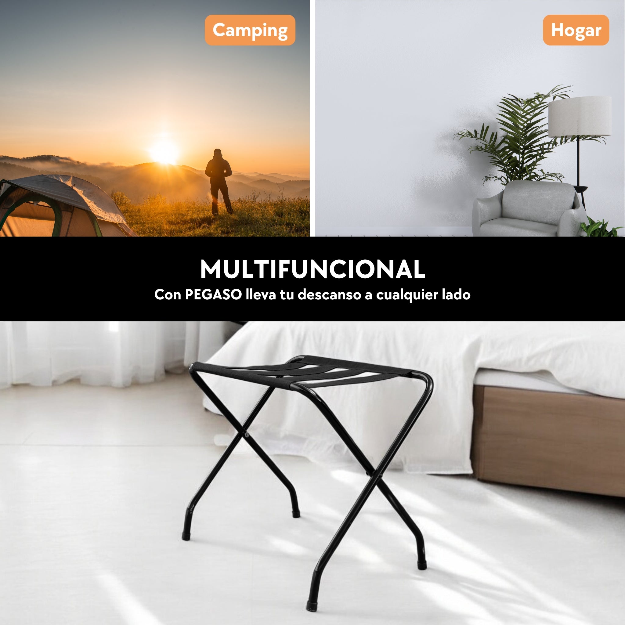 Porta Maletas Rack Estante Recamara Hotel Equipajes Pegaso.