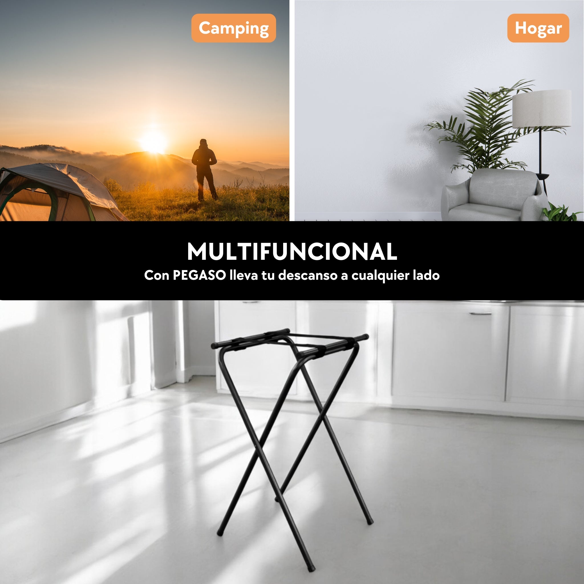 Porta Charolas Tijeras Negro Mesero Pegaso