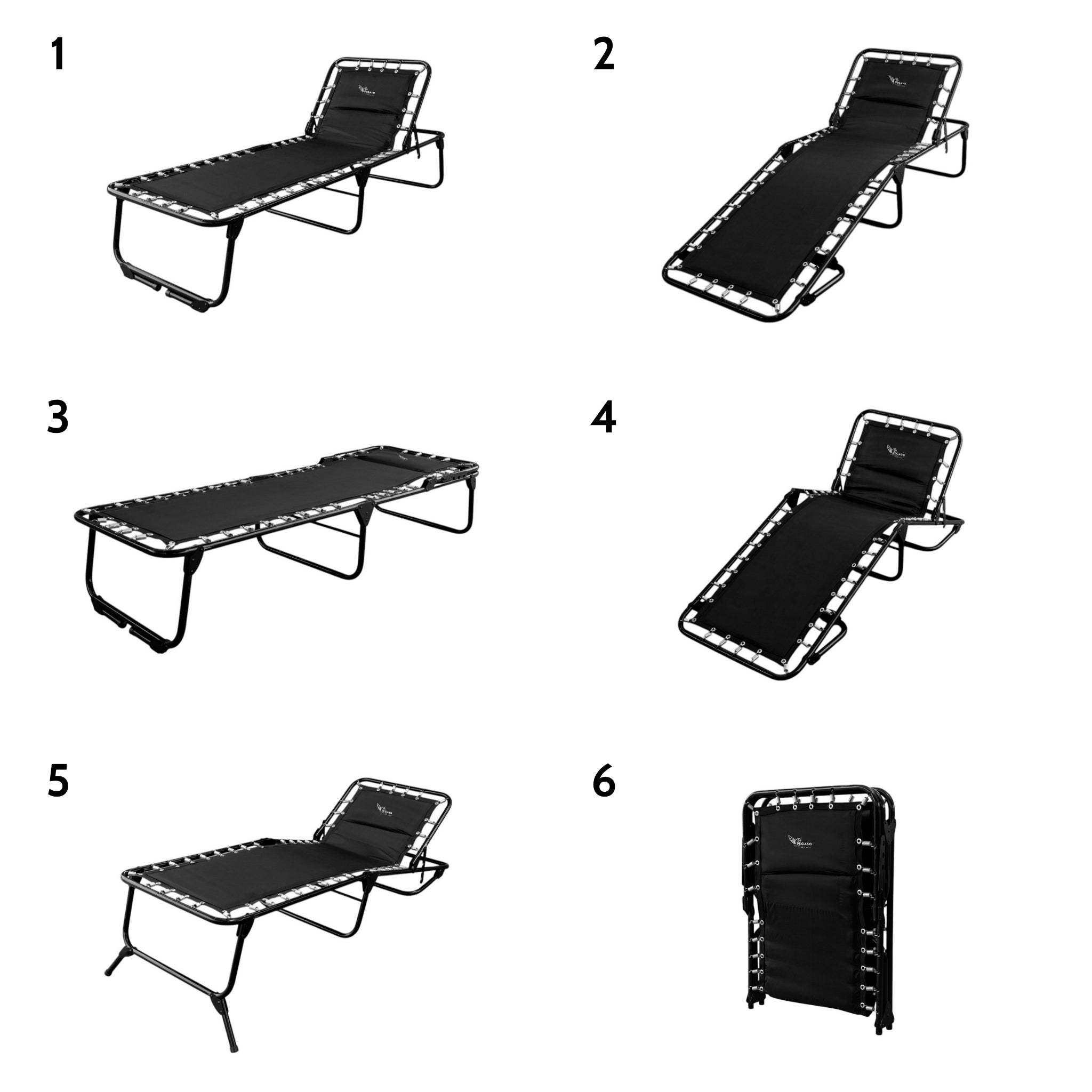 Catre Plegable Acojinado / Reclinable 5 Posiciones (Mod KRA-L)