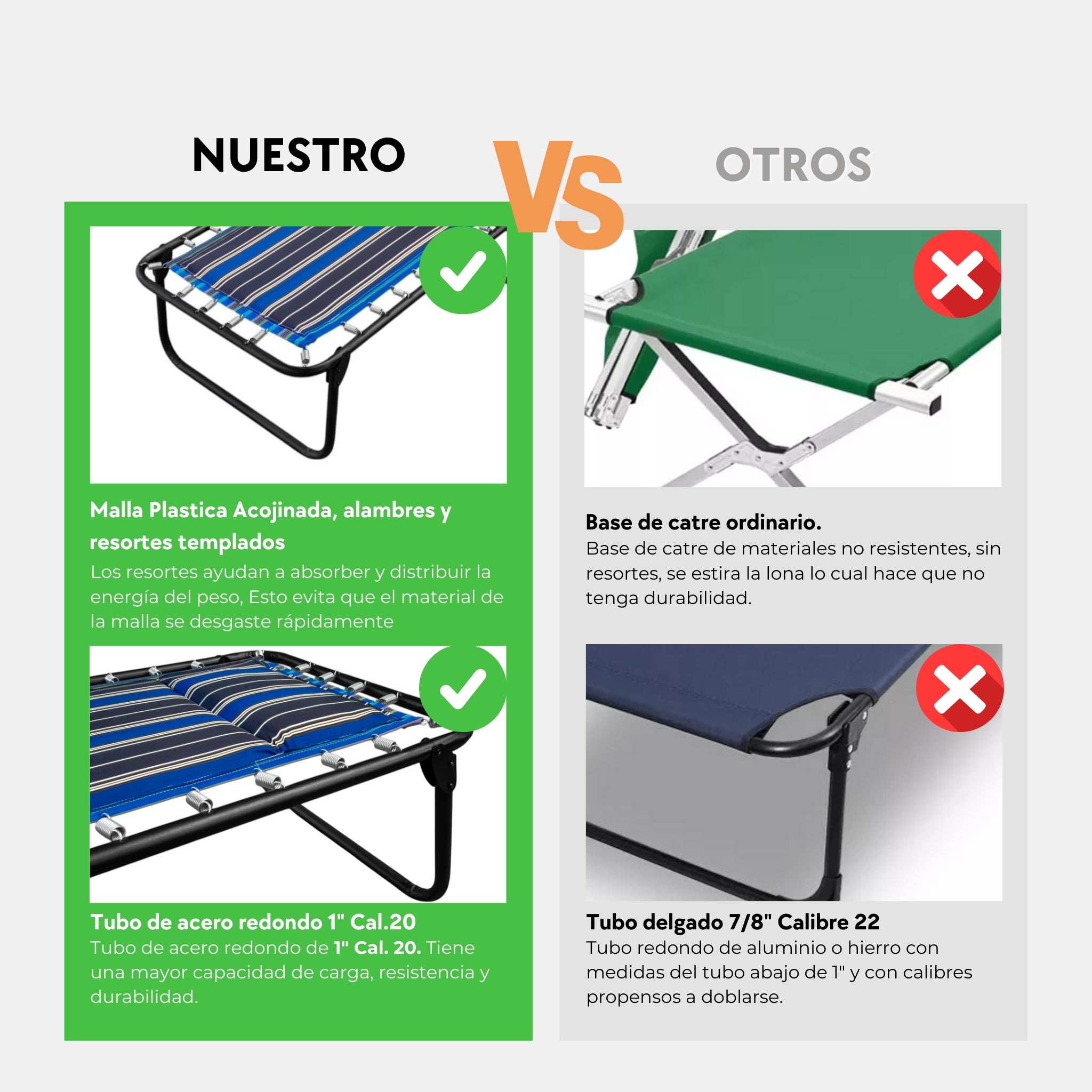 Catre Camastro Plegable / Acojinado (Mod KSA)