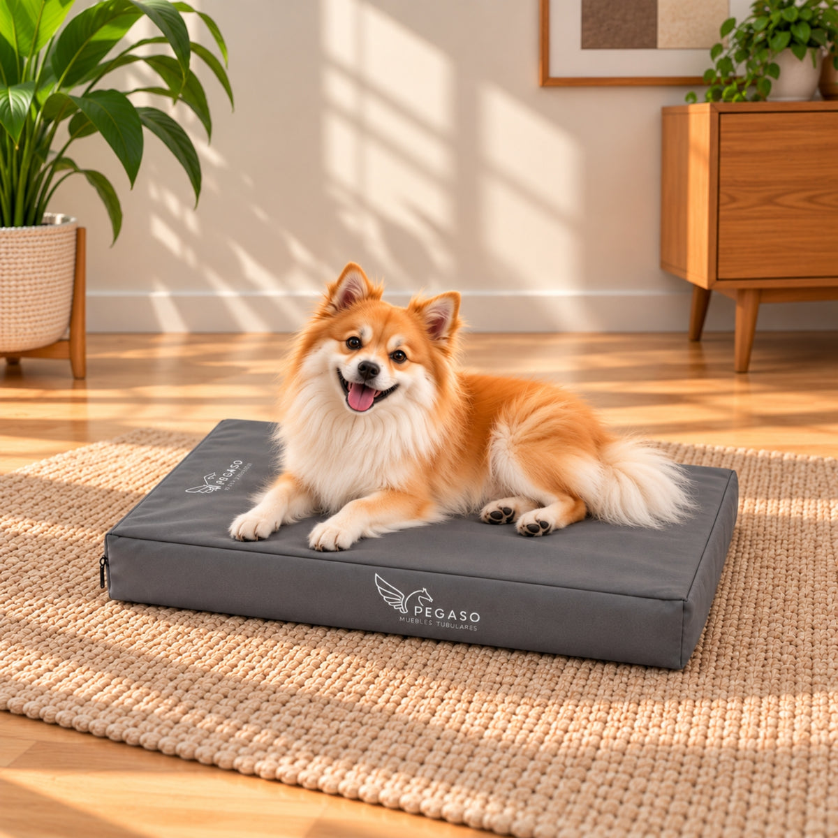 PEGASO Colchón para Mascota, Lona de Alta Resistencia, Impermeable, con cierre, 8 cm Grosor (CH, MD, GD, EG)