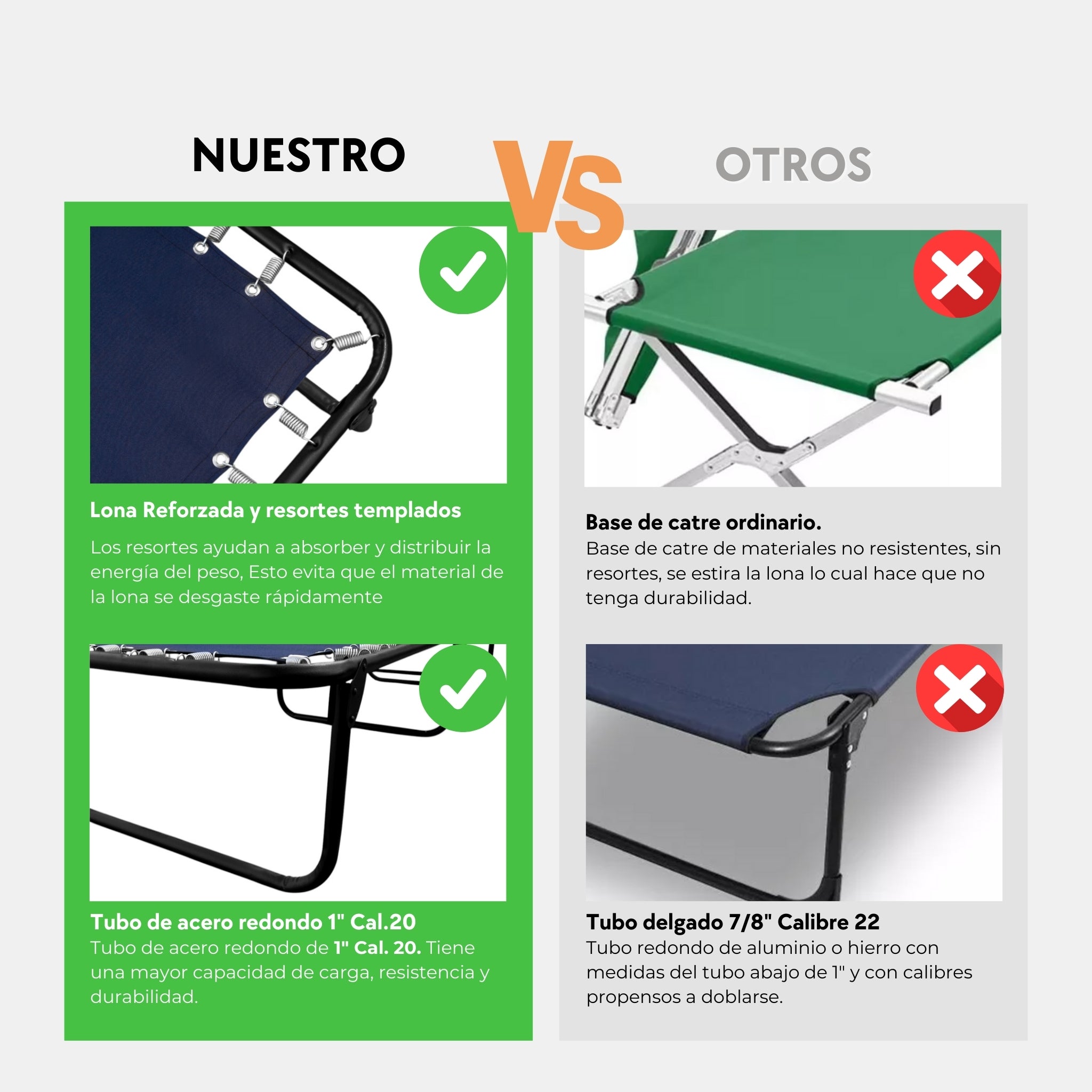 Folding Cot / Reinforced Canvas Cot (Mod KSL)