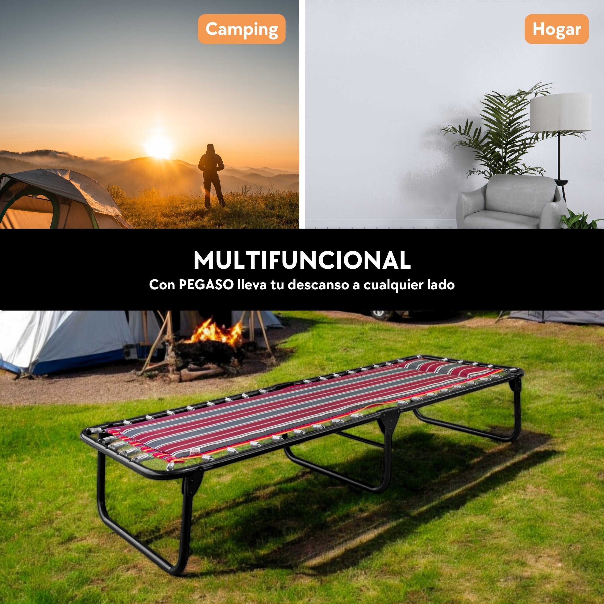 Catre Camastro Plegable / Acojinado (Mod KSA)