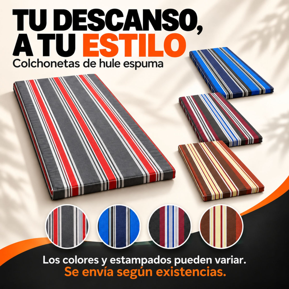 Catre Camastro Plegable / de Lona Reforzada + Colchón de Hule Espuma 3 cm (KSL-H)