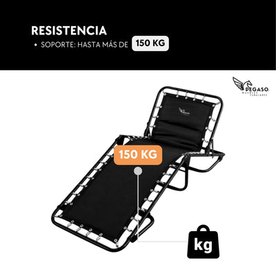 Catre Plegable Acojinado / Reclinable 5 Posiciones (Mod KRA-L)
