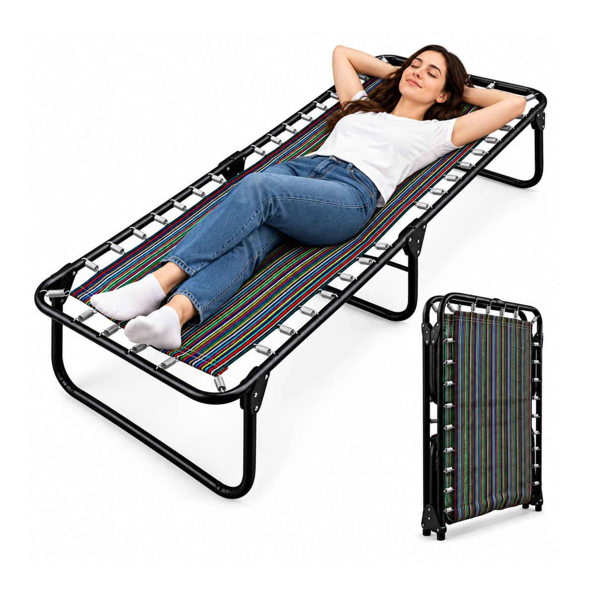 Folding Plastic Mesh Cot Bed / Classic (KS Model)