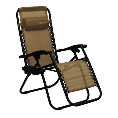 Zero Gravity Folding Chair/Bed with Cup Holder