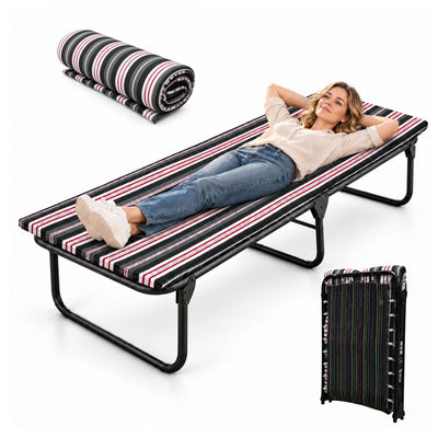 Catre Camastro Plegable de Malla Plastica + Colchón de Hule Espuma 3 cm (KS-H)