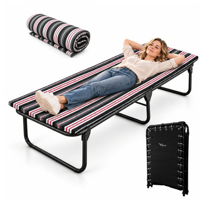 Catre Camastro Plegable / de Lona Reforzada + Colchón de Hule Espuma 3 cm (KSL-H)