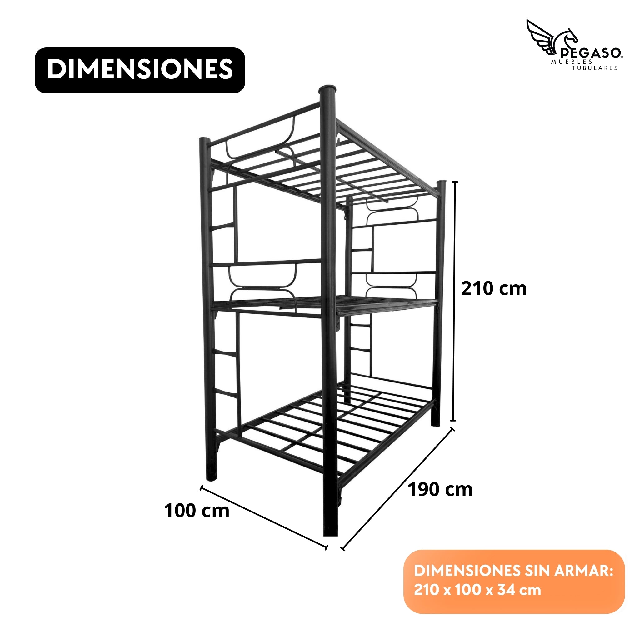 Litera Triple Individual Pegaso – Resistente y Practica