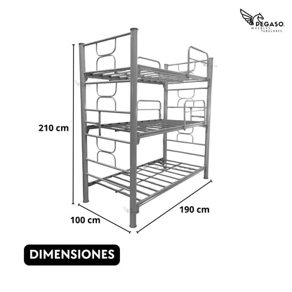 Litera Triple Individual Pegaso – Resistente y Practica