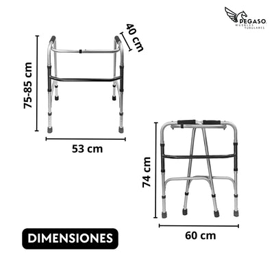 Andadera Plegable Reforzada De Alumino