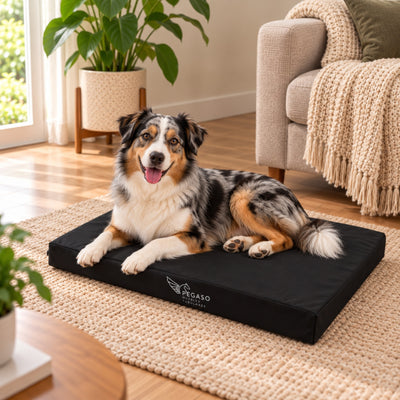 PEGASO Colchón para Mascota, Lona de Alta Resistencia, Impermeable, con cierre, 8 cm Grosor (CH, MD, GD, EG)