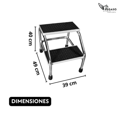 Escalerita Banqueta Mil Usos De Altura 2 Peldaños Pegaso