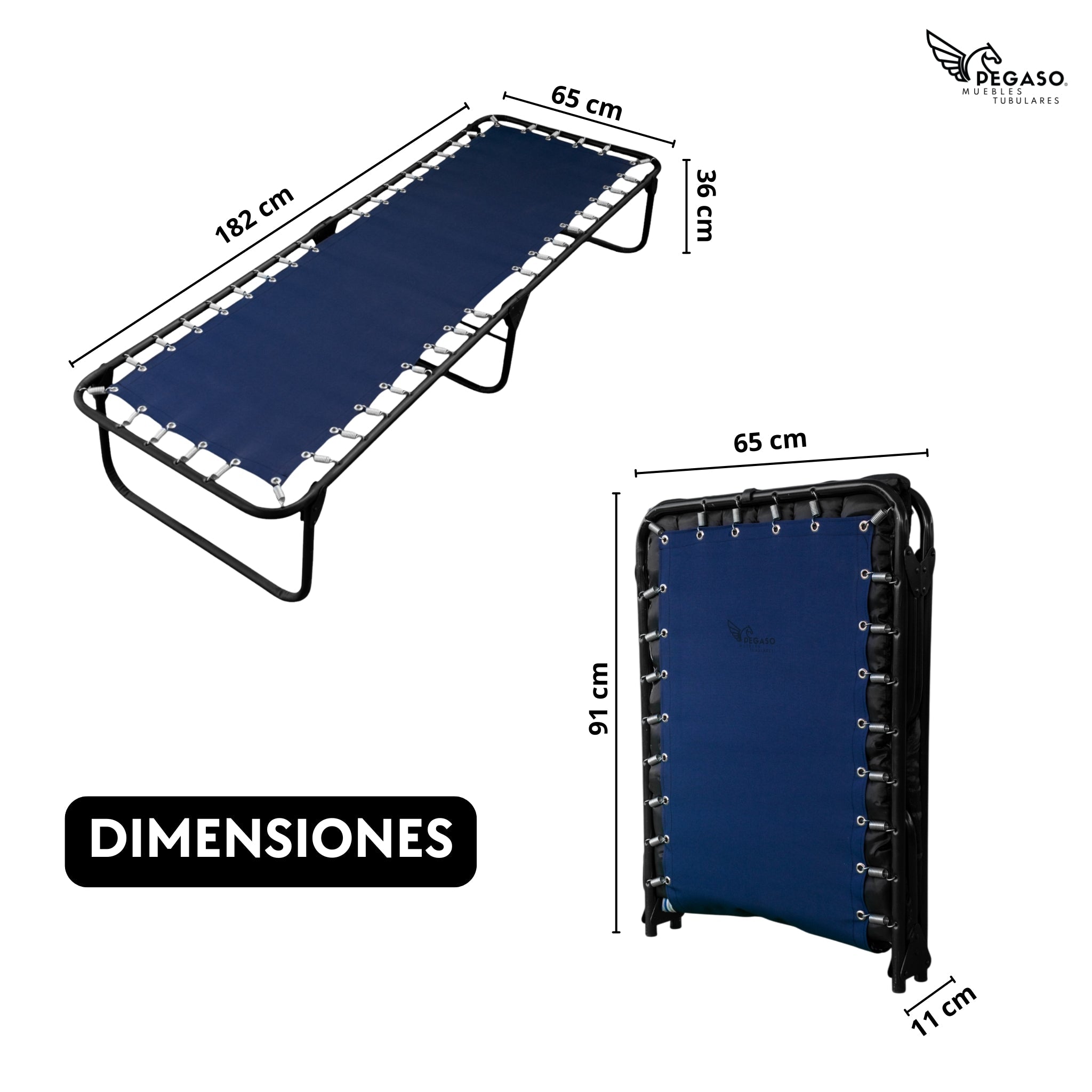 Catre Camastro Plegable de Lona Reforzada + Colchón de Borra de 5 cm (KSL-B)