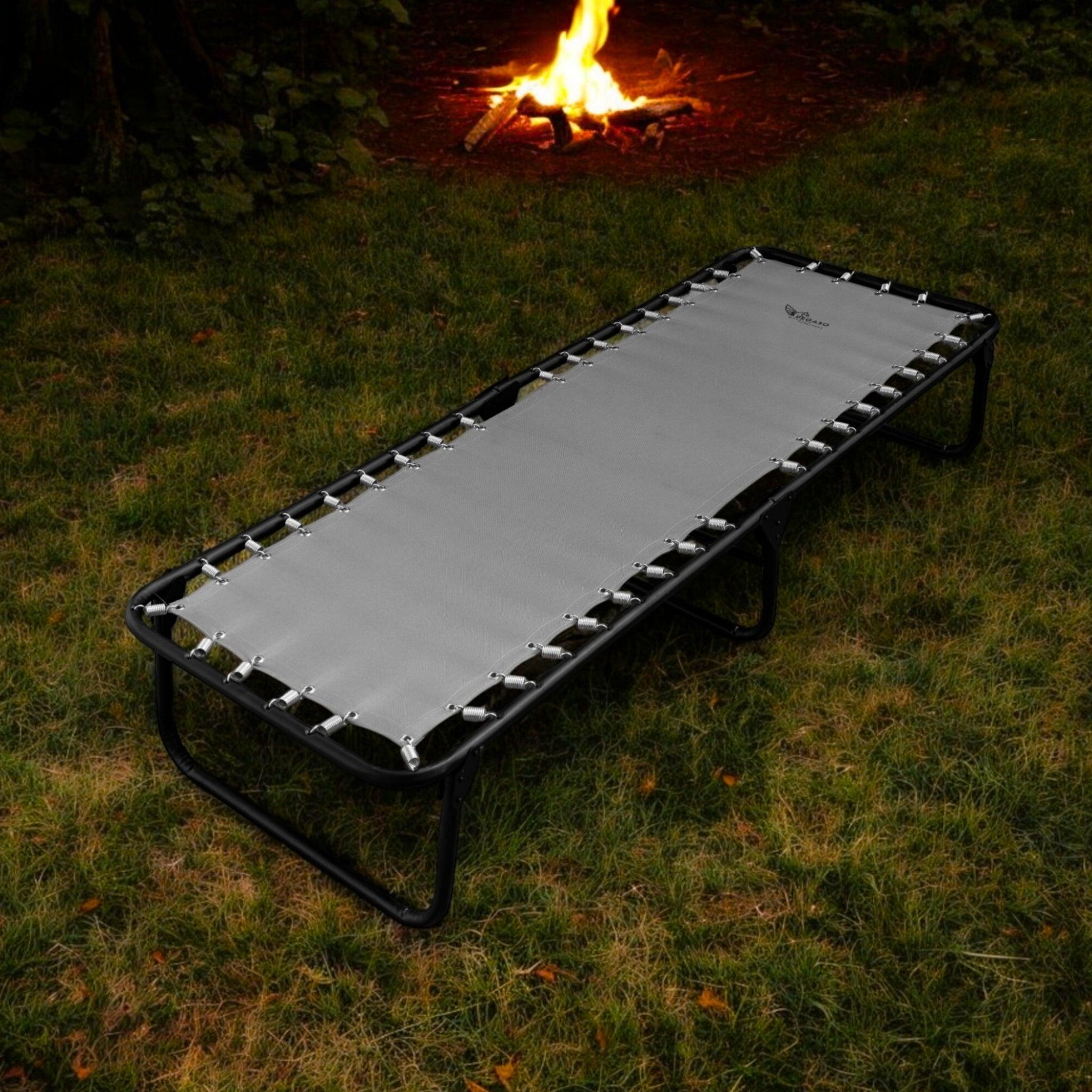 Catre Camastro Plegable de Lona Reforzada + Colchón de Borra de 5 cm (KSL-B)