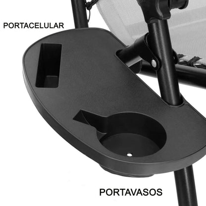 Silla/Camastro Plegable Gravedad Zero con Porta Vaso