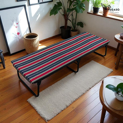 Catre Camastro Plegable / de Lona Reforzada + Colchón de Hule Espuma 3 cm (KSL-H)