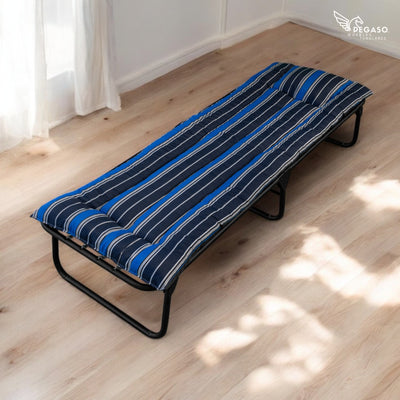 Folding Bed Cot / Reinforced Canvas + 5 cm Fleece Mattress