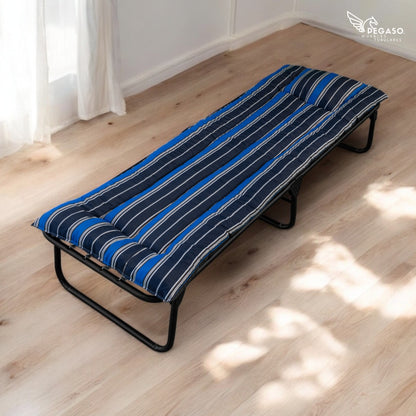 Folding Bed Cot / Reinforced Canvas + 5 cm Fleece Mattress