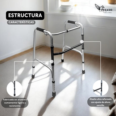 Andadera Plegable Reforzada De Alumino