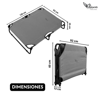 PEGASO Cama Elevada para Perro tamaño Extra Grande, 122x92x18 cm (Mod KM-EG)