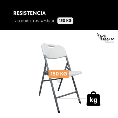 Silla Blanca Plegable Plástico Alta Densidad Pegaso