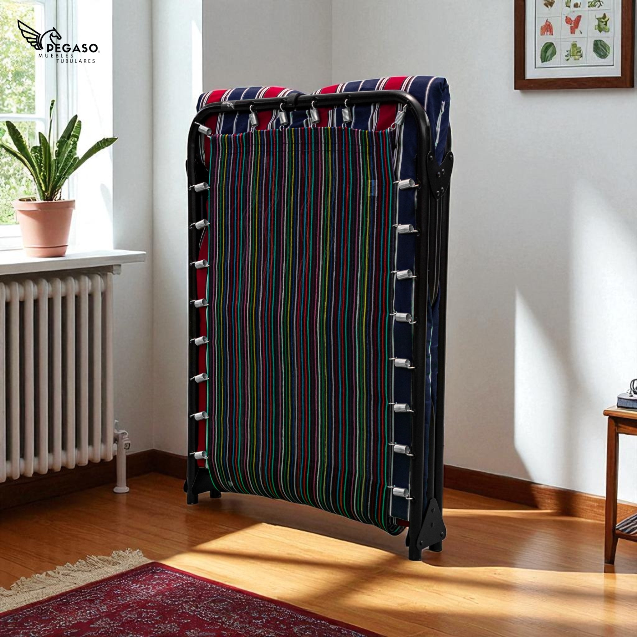 Catre Camastro Plegable de Malla Plastica + Colchón de Hule Espuma 3 cm (KS-H)
