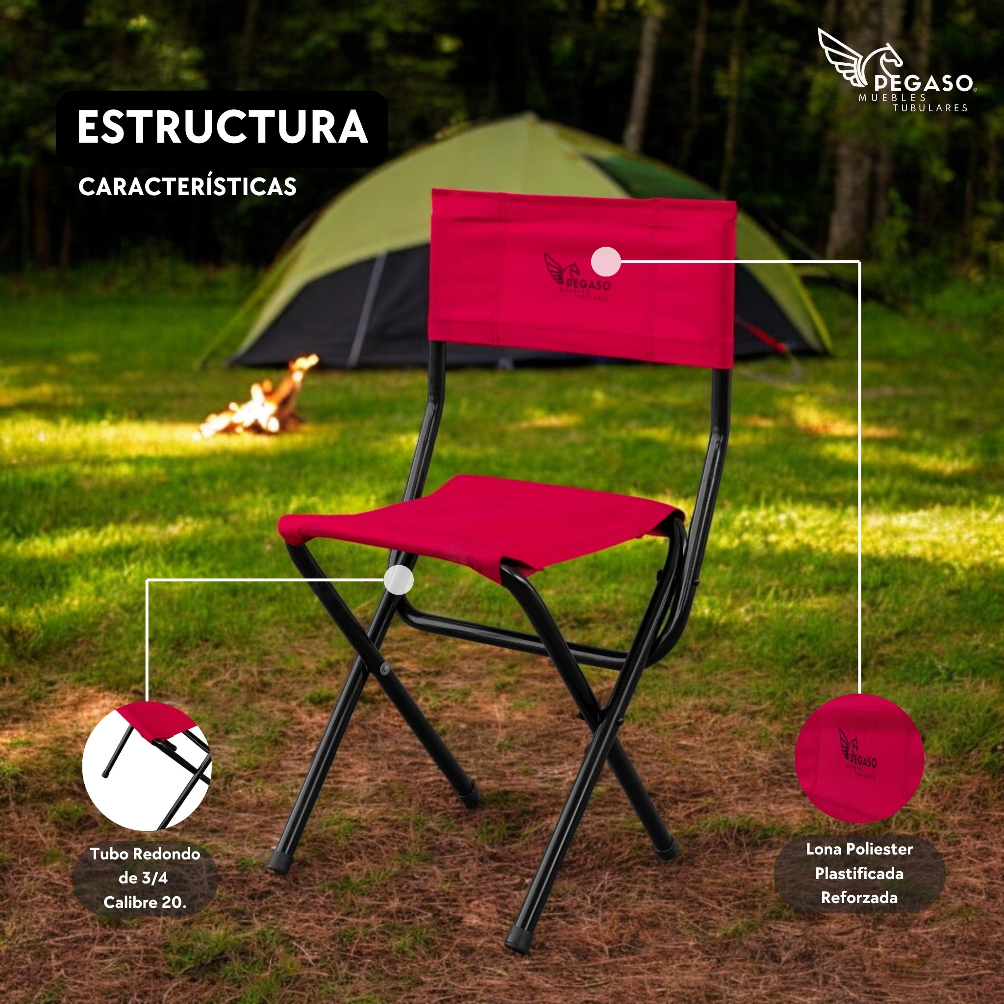 Pegasus Folding Portable Stool Chair