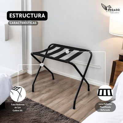Porta Maletas Rack Estante Recamara Hotel Equipajes Pegaso.