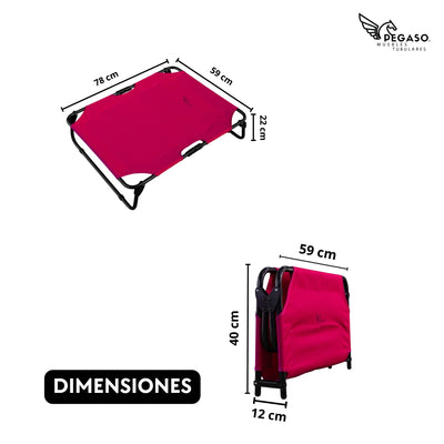 PEGASO Elevated Dog Bed, Medium Size, 78x59x22 cm (Mod KM-MD)