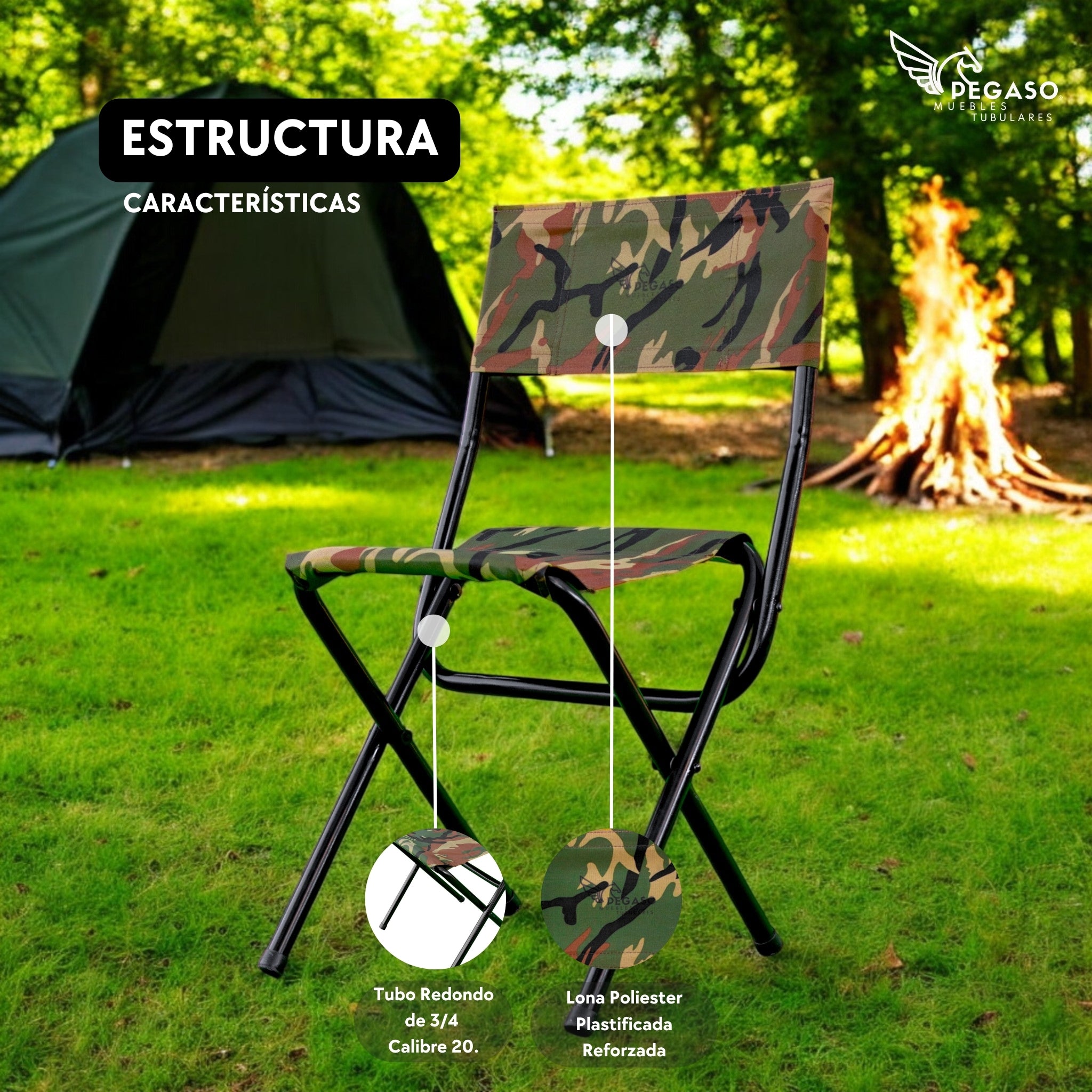 Silla Banquillo Portátil + Bolsa Camping