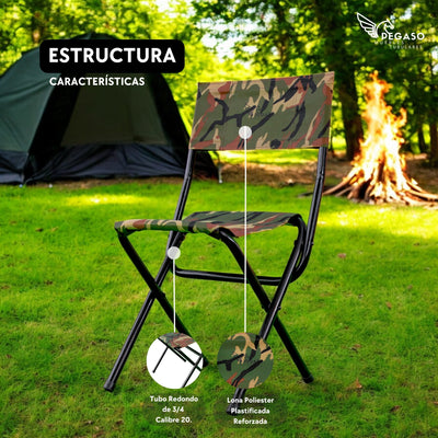 Silla Banquillo Portátil + Bolsa Camping