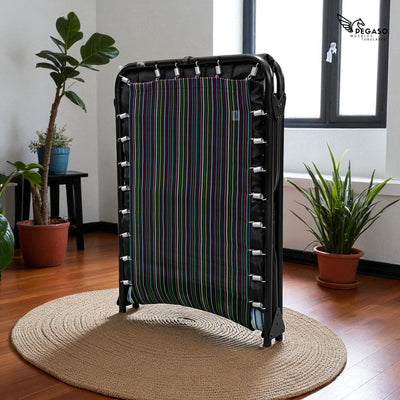 Catre Camastro Plegable de Malla Plastica + Colchón de Borra de 5 cm (KS-B)