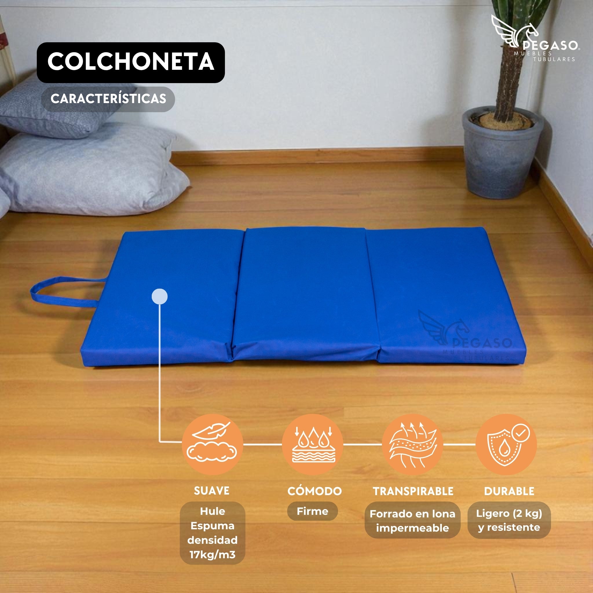 Colchoneta para Ejercicio Seccionada en 3 – Portátil