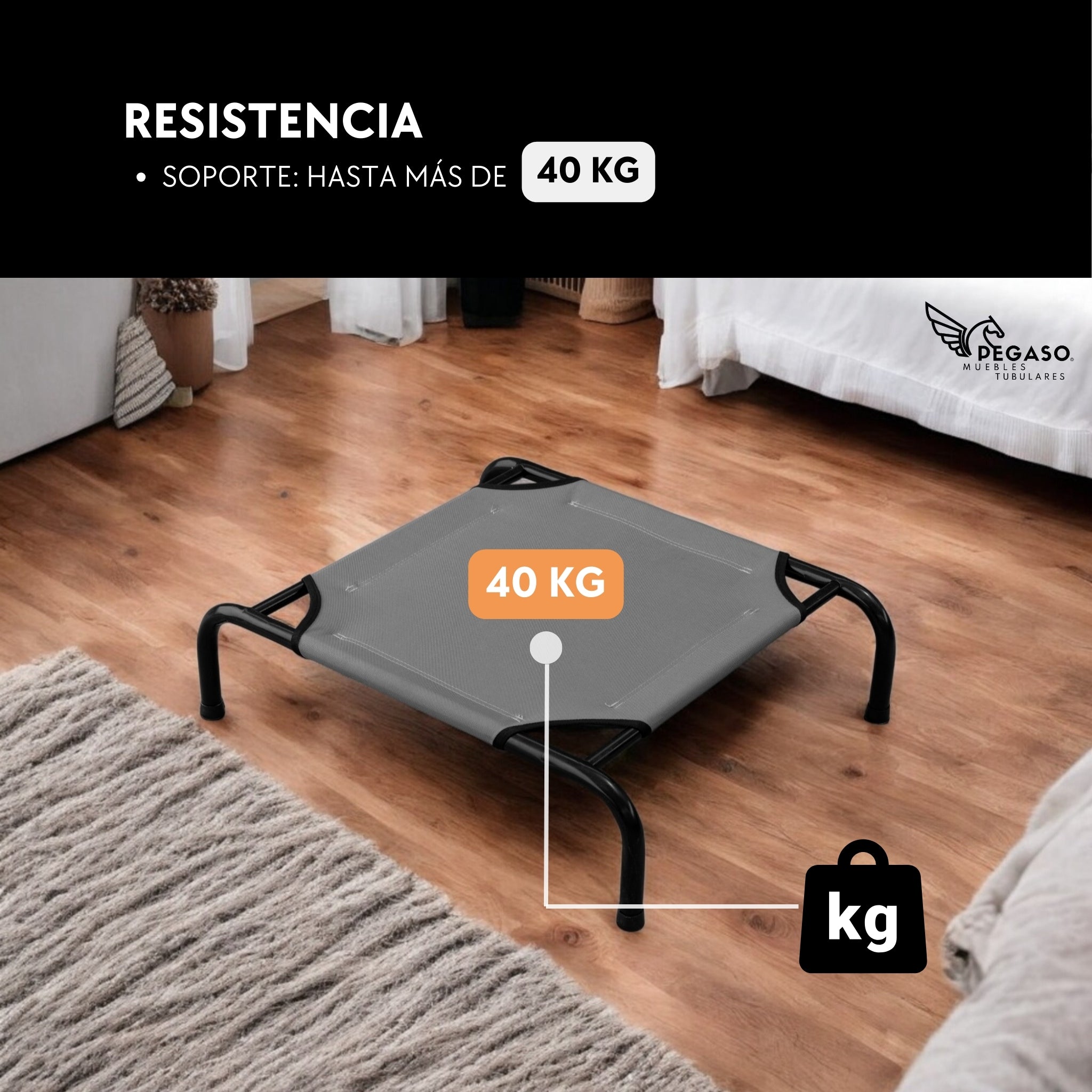 Cama Elevada para Perro tamaño Chico, Desarmable (KM-CH-DES)