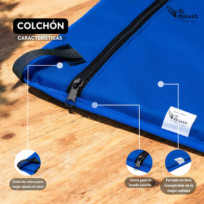 PEGASO KIT Cama/Catre + Colchoneta para Perro tamaño Chico, 63 x 46.5 x 18.5 cm (Mod KM-CH)